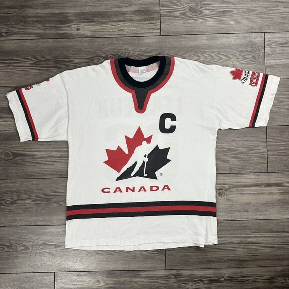 Vintage 90’s Team Canada Mario Lemieux Jersey T Shirt - Picture 1 of 7